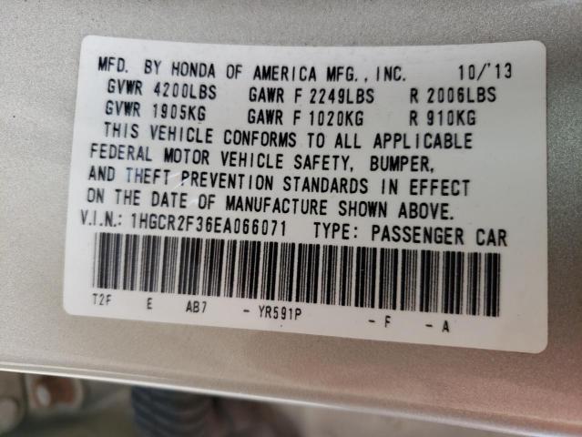 Photo 10 from auction – 2014 HONDA ACCORD LX with VIN 1HGCR2F36EA066071
