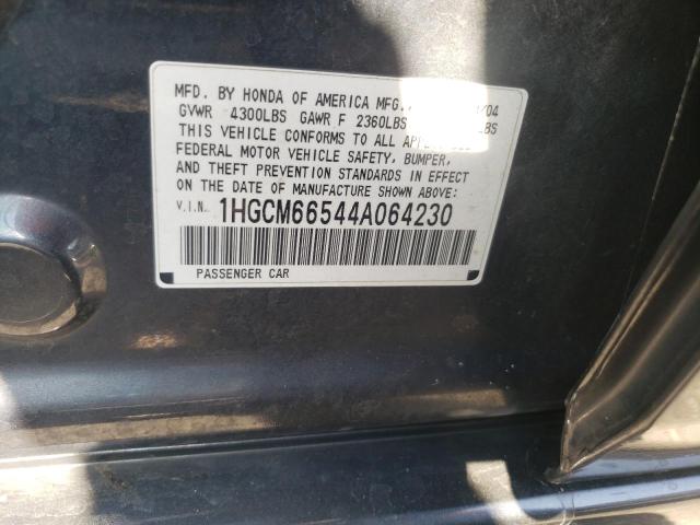 Photo 10 from auction – 2004 HONDA ACCORD EX with VIN 1HGCM66544A064230