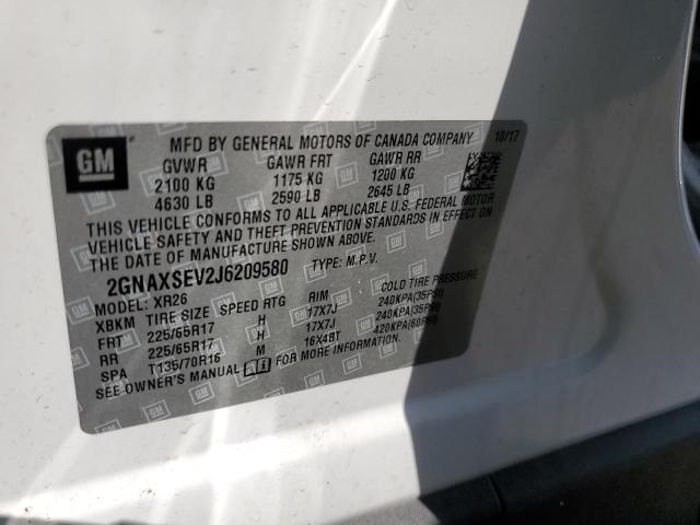 Photo 10 from auction – 2018 CHEVROLET EQUINOX LT with VIN 2GNAXSEV2J6209580