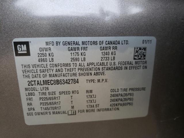 Photo 10 from auction – 2011 GMC TERRAIN SL with VIN 2CTALMEC8B6342784