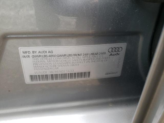 Photo 10 from auction – 2006 AUDI A4 2.0T QU with VIN WAUDF78E96A021633