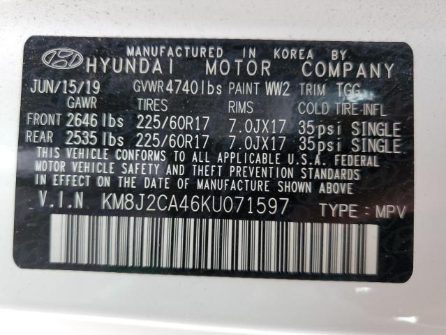 Photo 10 from auction – 2019 HYUNDAI TUCSON SE with VIN KM8J2CA46KU071597