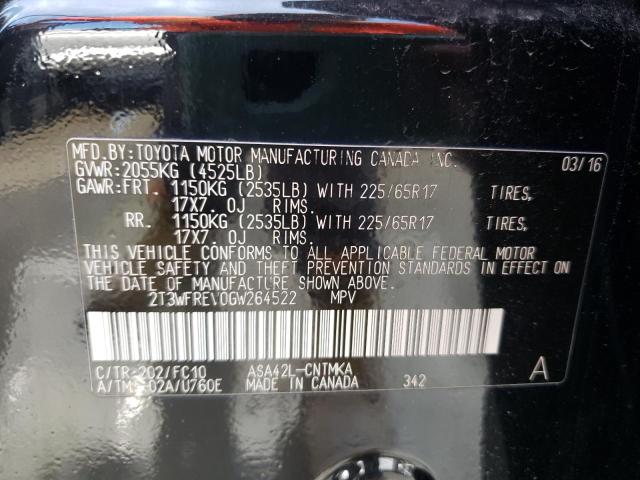 Photo 10 from auction – 2016 TOYOTA RAV4 XLE with VIN 2T3WFREV0GW264522