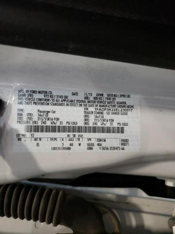 Photo 10 from auction – 2014 FORD FOCUS SE with VIN 1FADP3K22EL230017