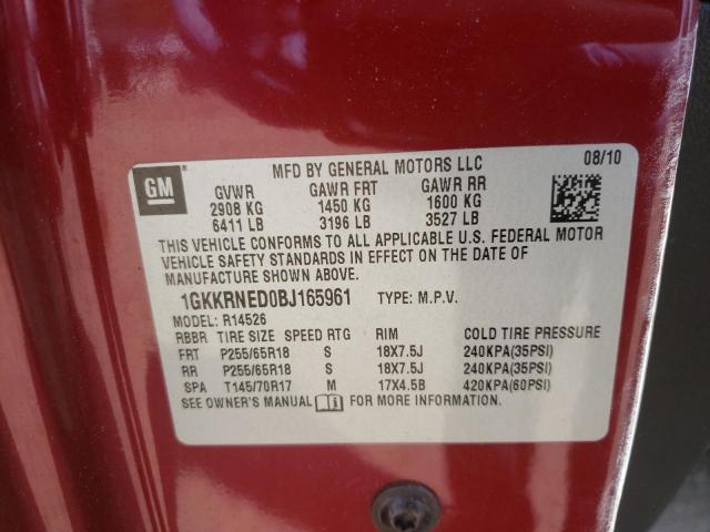 Photo 10 from auction – 2011 GMC ACADIA SLE with VIN 1GKKRNED0BJ165961