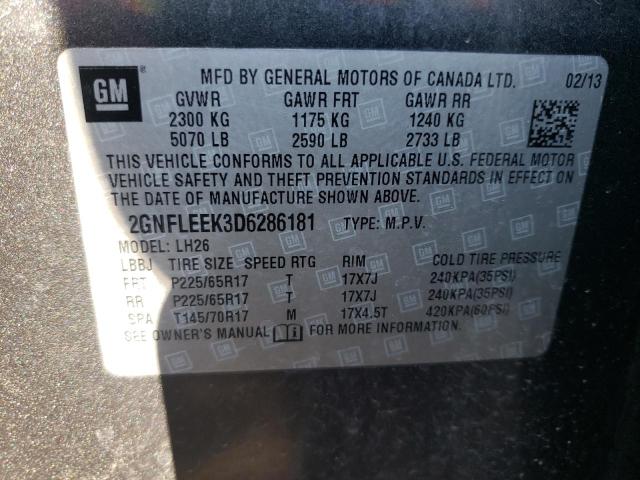 Photo 10 from auction – 2013 CHEVROLET EQUINOX LT with VIN 2GNFLEEK3D6286181