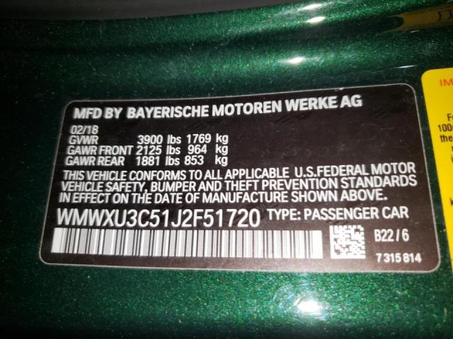 Photo 10 from auction – 2018 MINI COOPER S with VIN WMWXU3C51J2F51720