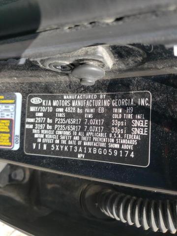 Photo 10 from auction – 2011 KIA SORENTO BA with VIN 5XYKT3A1XBG059174