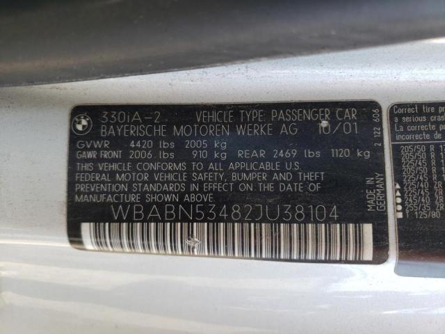 Photo 10 from auction – 2002 BMW 330 CI with VIN WBABN53482JU38104