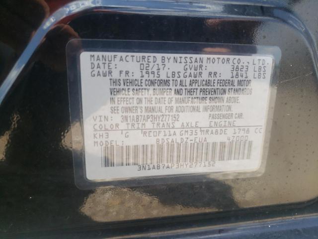 Photo 10 from auction – 2017 NISSAN SENTRA S with VIN 3N1AB7AP3HY277152