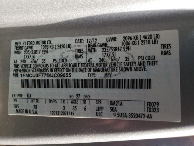 Photo 10 from auction – 2013 FORD ESCAPE S with VIN 1FMCU0F77DUC09655