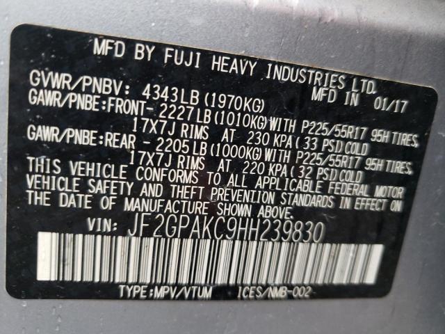 Photo 10 from auction – 2017 SUBARU CROSSTREK with VIN JF2GPAKC9HH239830