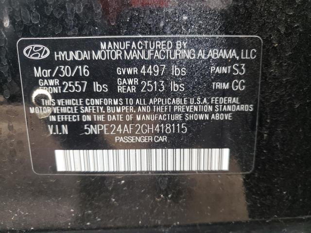 Photo 10 from auction – 2016 HYUNDAI SONATA SE with VIN 5NPE24AF2GH418115