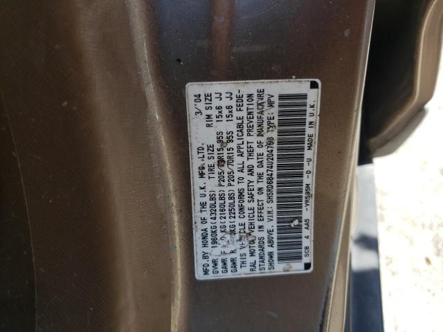 Photo 10 from auction – 2004 HONDA CR-V LX with VIN SHSRD68474U204798