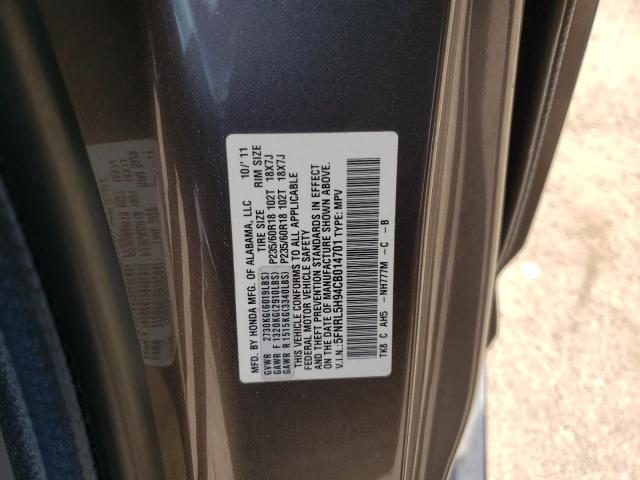 Photo 10 from auction – 2012 HONDA ODYSSEY TO with VIN 5FNRL5H94CB014701