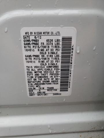 Photo 10 from auction – 2012 NISSAN ROGUE S with VIN JN8AS5MV7CW417834