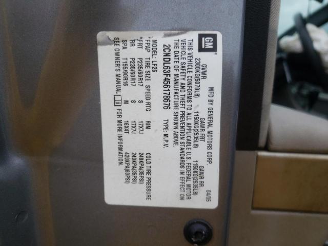 Photo 10 from auction – 2005 CHEVROLET EQUINOX LT with VIN 2CNDL63F456178676