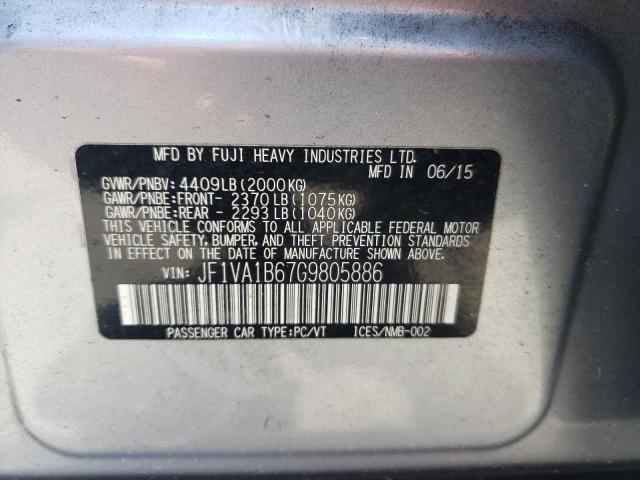 Photo 10 from auction – 2016 SUBARU WRX with VIN JF1VA1B67G9805886