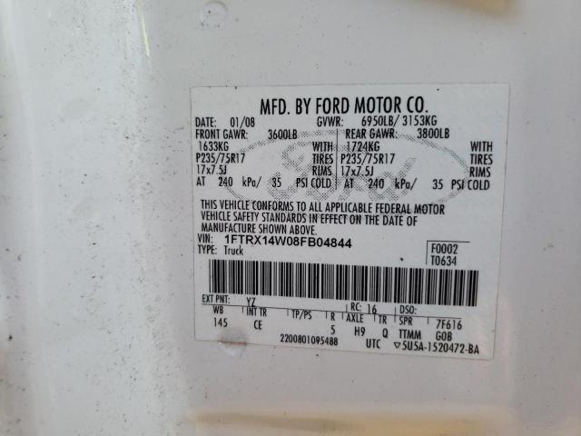 Photo 10 from auction – 2008 FORD F150 with VIN 1FTRX14W08FB04844