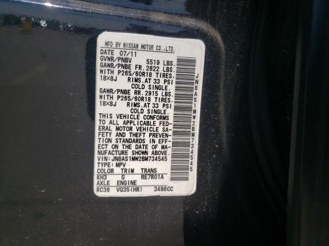 Photo 10 from auction – 2011 INFINITI FX35 with VIN JN8AS1MW2BM734545