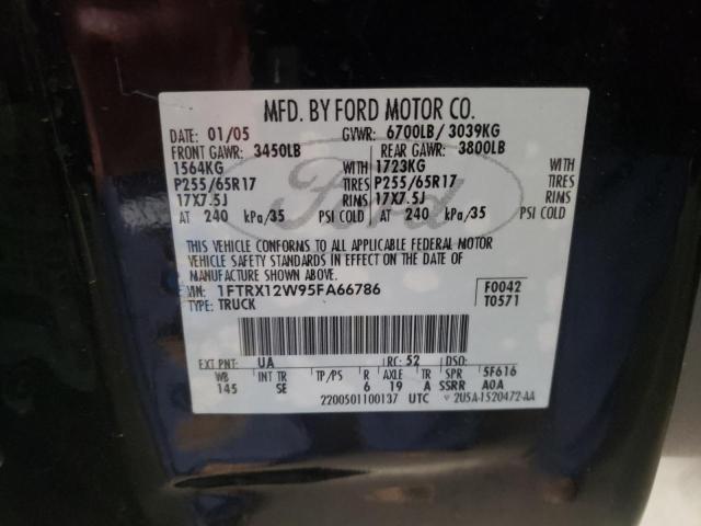 Photo 10 from auction – 2005 FORD F150 with VIN 1FTRX12W95FA66786