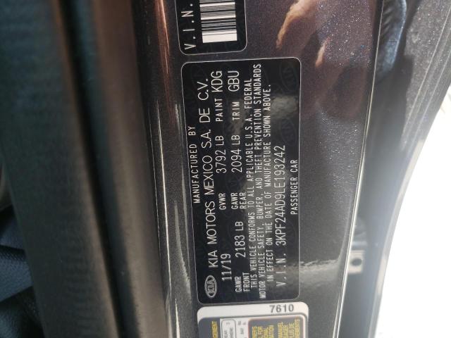 Photo 10 from auction – 2020 KIA FORTE FE with VIN 3KPF24AD9LE193242