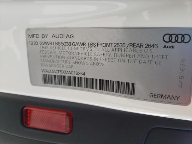 Photo 10 from auction – 2021 AUDI A5 PREMIUM with VIN WAUDACF5XMA016254