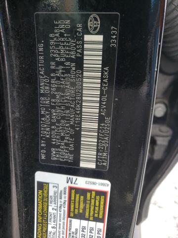 Photo 10 from auction – 2008 TOYOTA CAMRY CE with VIN 4T1BE46K28U200520