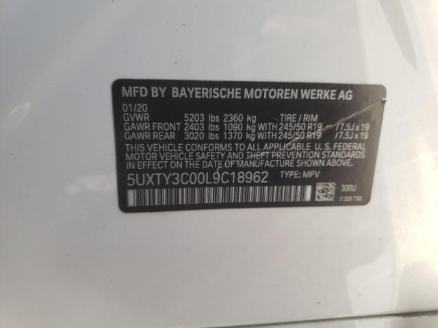 Photo 10 from auction – 2020 BMW X3 SDRIVE3 with VIN 5UXTY3C00L9C18962