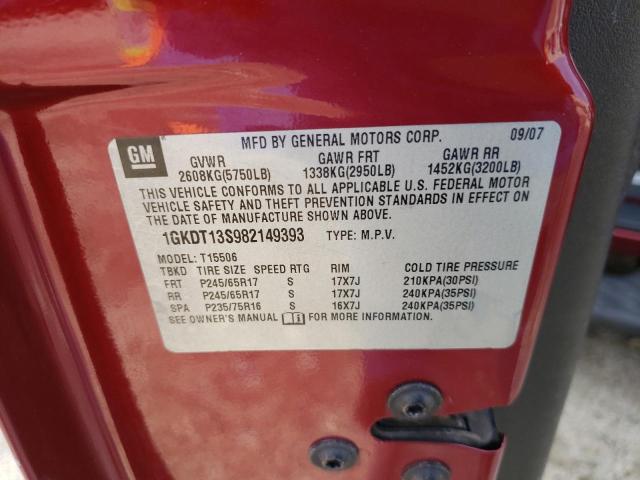 Photo 10 from auction – 2008 GMC ENVOY with VIN 1GKDT13S982149393