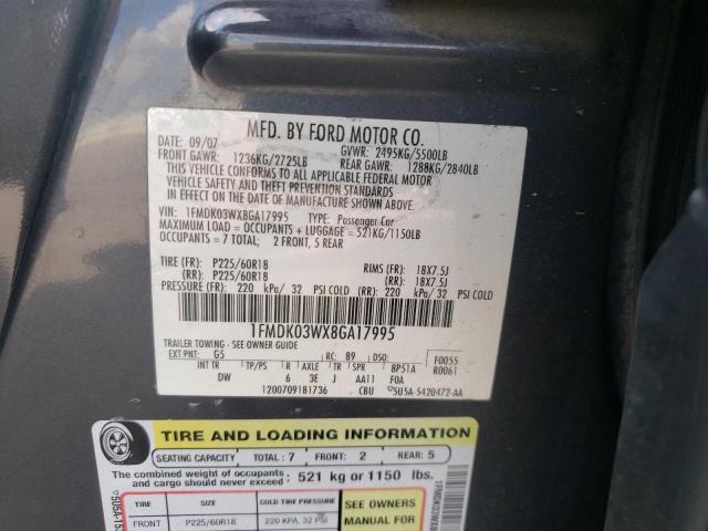 Photo 10 from auction – 2008 FORD TAURUS X L with VIN 1FMDK03WX8GA17995