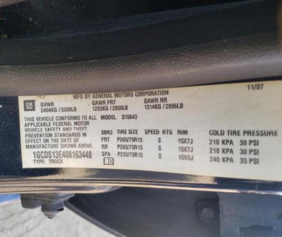 Photo 10 from auction – 2008 CHEVROLET COLORADO with VIN 1GCDS13E488163448