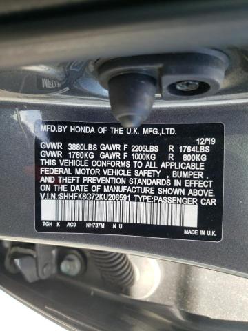 Photo 10 from auction – 2019 HONDA CIVIC TYPE with VIN SHHFK8G72KU206591
