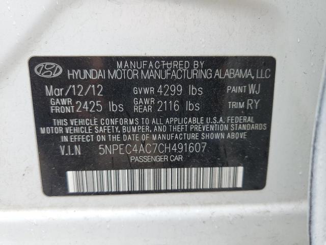 Photo 10 from auction – 2012 HYUNDAI SONATA SE with VIN 5NPEC4AC7CH491607