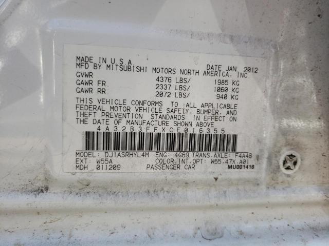 Photo 10 from auction – 2012 MITSUBISHI GALANT ES with VIN 4A32B3FFXCE016355