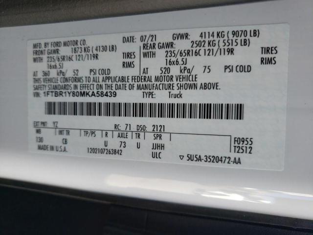 Photo 10 from auction – 2021 FORD TRANSIT T- with VIN 1FTBR1Y80MKA58439
