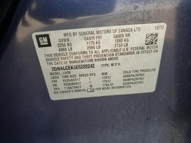 Photo 10 from auction – 2014 CHEVROLET EQUINOX LT with VIN 2GNALCEK3E6208242