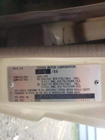Photo 10 from auction – 1986 TOYOTA PICKUP 1/2 with VIN JT4RN50R2G0146009