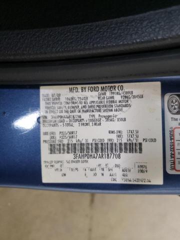 Photo 10 from auction – 2010 FORD FUSION SE with VIN 3FAHP0HA7AR187708