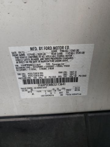 Photo 10 from auction – 2012 FORD TAURUS SEL with VIN 1FAHP2EW8CG113641