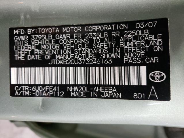 Photo 10 from auction – 2007 TOYOTA PRIUS with VIN JTDKB20U373246163