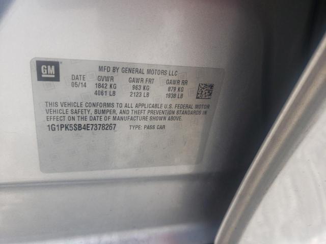 Photo 10 from auction – 2014 CHEVROLET CRUZE LT with VIN 1G1PK5SB4E7378267