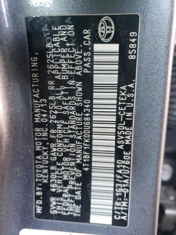 Photo 10 from auction – 2013 TOYOTA CAMRY L with VIN 4T1BF1FK0DU684340