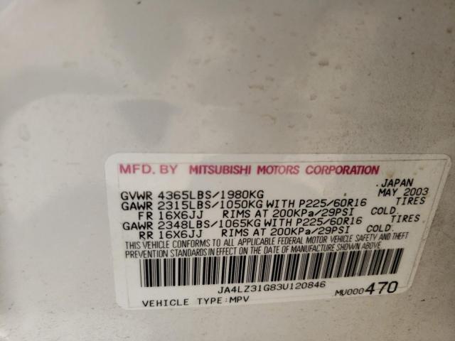 Photo 10 from auction – 2003 MITSUBISHI OUTLANDER with VIN JA4LZ31G83U120846
