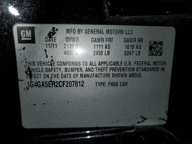 Photo 10 from auction – 2012 BUICK LACROSSE with VIN 1G4GA5ER2CF207812