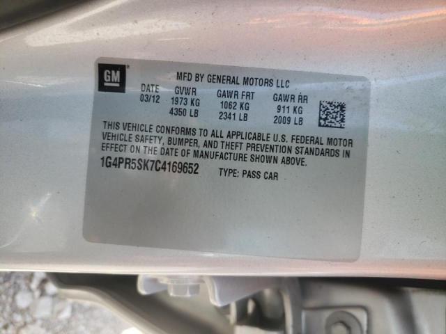 Photo 10 from auction – 2012 BUICK VERANO CON with VIN 1G4PR5SK7C4169652