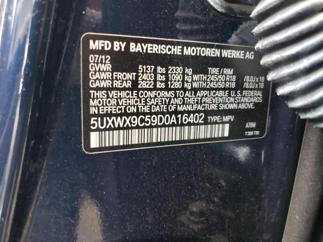 Photo 10 from auction – 2013 BMW X3 XDRIVE2 with VIN 5UXWX9C59D0A16402