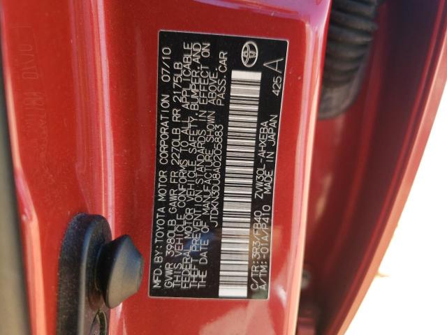 Photo 10 from auction – 2010 TOYOTA PRIUS with VIN JTDKN3DU8A0205883