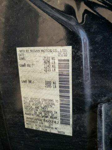 Photo 10 from auction – 2010 NISSAN MAXIMA S with VIN 1N4AA5AP4AC860242