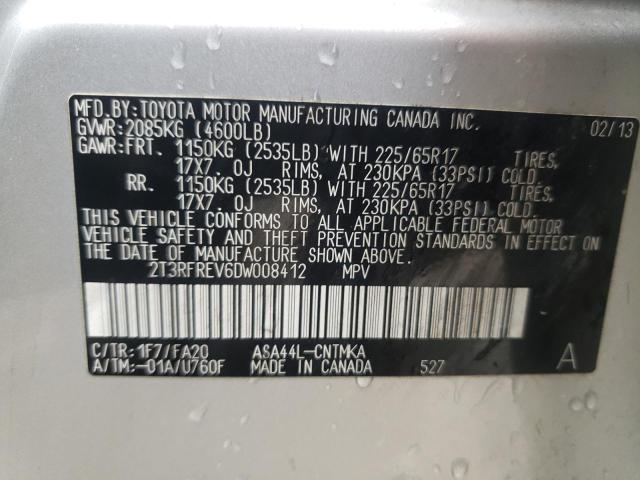Photo 10 from auction – 2013 TOYOTA RAV4 XLE with VIN 2T3RFREV6DW008412